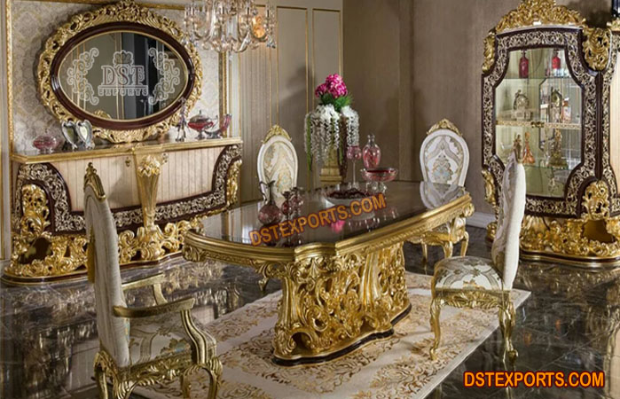 Golden Baroque Style Dining Room Furniture