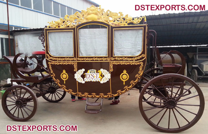 Royal Gold Horse Drawn Wedding Carriage