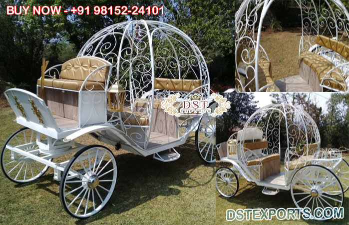 Pretty White Gold Cinderella Theme Carriage