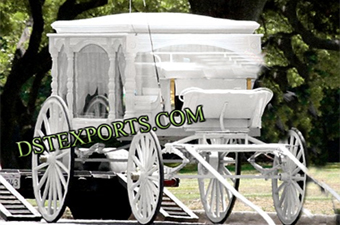 Wedding White Covered Horse Carriages