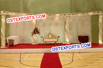 New Asian Wedding Crystal Pillar Stages