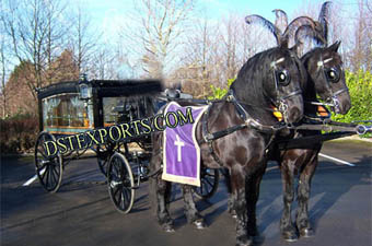 Blackish Funeral Horse Carriage