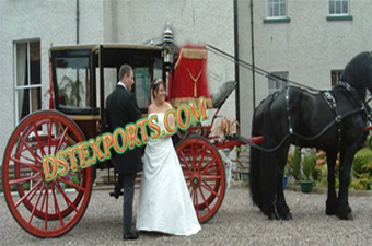 Wedding Black Covered Horse Carriage