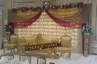 Wedding Golden Designer Furniture Stage Set