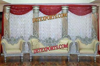 Latest Asian Wedding Silver Stage With Sofa Set