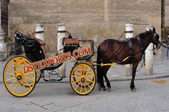 Traditional Black Horse Drawn Carriage