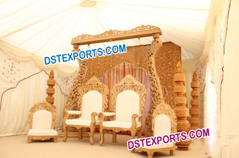 Indian Wedding Wooden Carved Stage