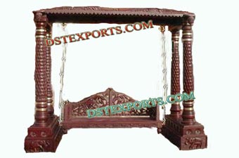Double Pillars Wedding Carved Swing