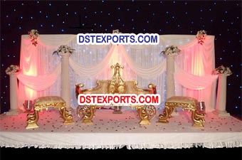 Asian Wedding Gold King Sofa Set