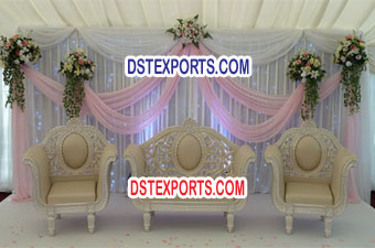 Wedding Pearl Carved Sofa Set