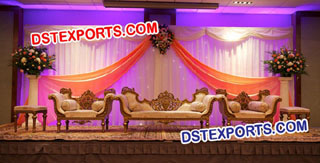 Asian Wedding Heavy Carved Sofa Set For Sale