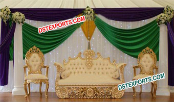 Royal Asian Wedding Golden Furniture Set