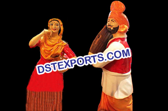 Punjabi Wedding Dancing Couple Statue