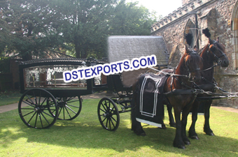 Black English Funerel Horse Carriage