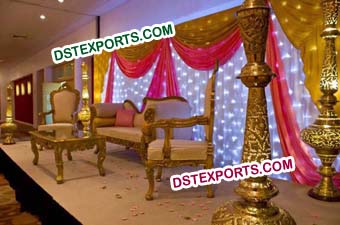 Royal Pakistani Wedding Stage With Furniture