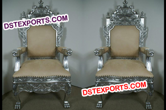 Latest Wedding Antique Silver Chair Set
