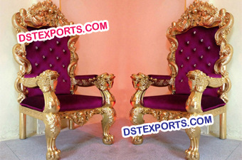 Wedding King Queen Bride Groom Chair Set