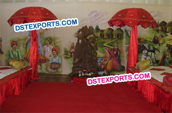 Hindu Wedding Mehndi Stage Set