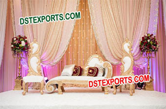 Asian Wedding Stage White Furniture Set