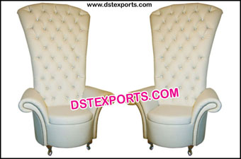 Wedding High Back Crystal Fitted White Chairs