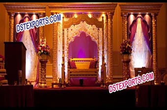 Asian Muslim Wedding Gold Stage
