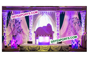 Latest Indian Wedding Flower Pillar Stage
