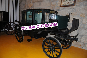 Black Horse Drawn Legendry Buggy Carriage