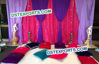Colourful Backdrop Mehndi Stage