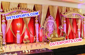 Grand Bollywood Carved Walima Wedding Stage