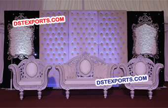 Asian Wedding Tufted Panels Stage