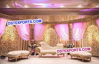 Muslim Wedding Flower Panels Stage