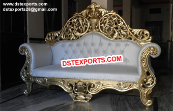 Heavy Carved Wedding Brass Metal Sofa