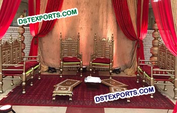 Indian Wedding Golden Mandaps Chairs