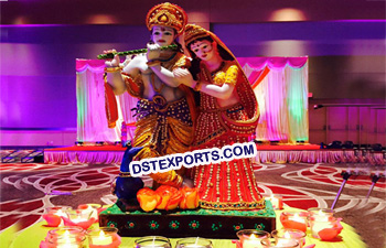 Fiber Radha Krishan Wedding Decoration Statue