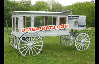 White Hearse Funeral Carriage