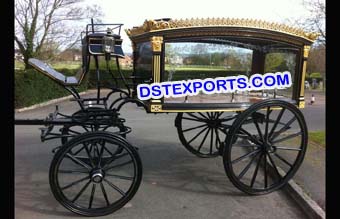 Black Funeral Horse Drawn Carriages Buggy