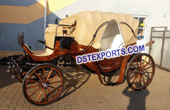 English Wedding Brown Horse Carriage