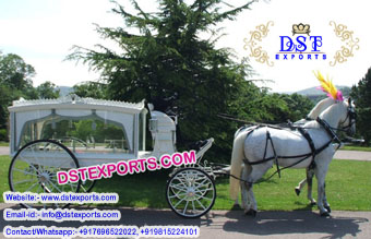 White Funeral Horse Carriage Buggy