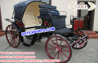 Black Two Seater Horse Drawn Buggy
