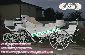 White Landau Horse Carriage UK