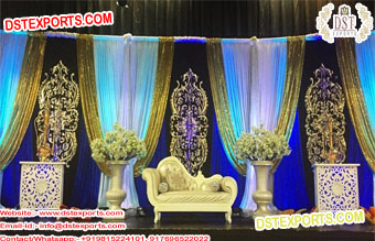 Muslim Walima Embroidered Backdrop Curtains