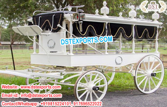 White Funeral Horse Carriage On Sale