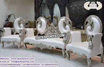 Best Indian Wedding Silver Carved Sofa Set