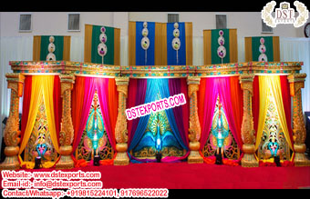 Designer Peacock Theme Wedding Stage Decoration