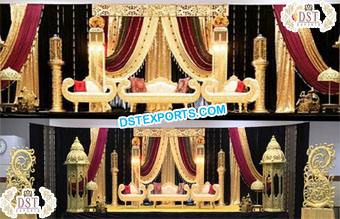 Stylish Moroccan Wedding Reception Stage Decor