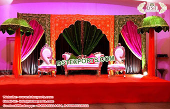 Muslim Mehndi Stage Embroidered Mehrab Backdrops