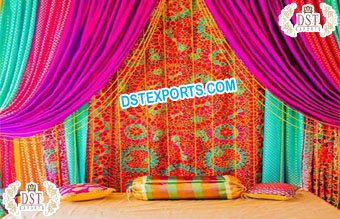 Traditional Phulkari Wedding Backdrop Curtains