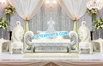 Eminent Wedding Stage Silver Sofa Set
