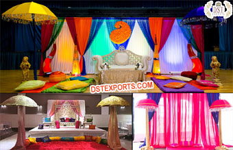 Colorful Umbrella Decoration For Mehndi Function