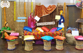 Punjabi Village Wedding Sangeet Stage Decoration